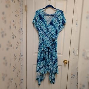 Olivia Matthews Faux Wrap Handkerchief Dress